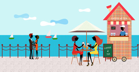 Fototapeta premium Illustration of modern city life