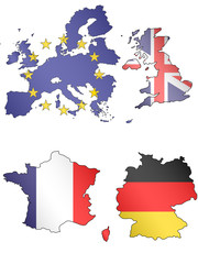 Fototapeta premium Europe Maps with Flags 1 EPS 10