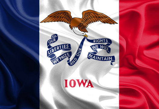 Flags of the U.S. states: Waving Fabric Flag of Iowa
