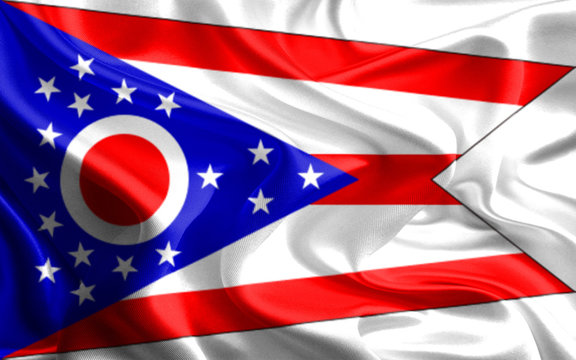 Flags of the U.S. states: Waving Fabric Flag of Ohio