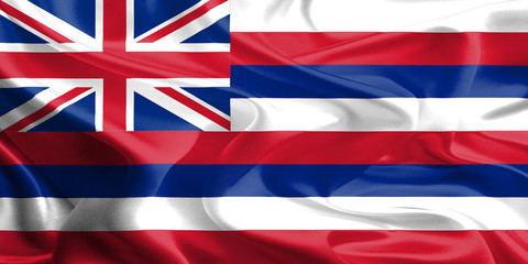 Flags of the U.S. states: Waving Fabric Flag of Hawaii