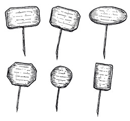 Hand drawn set of labels