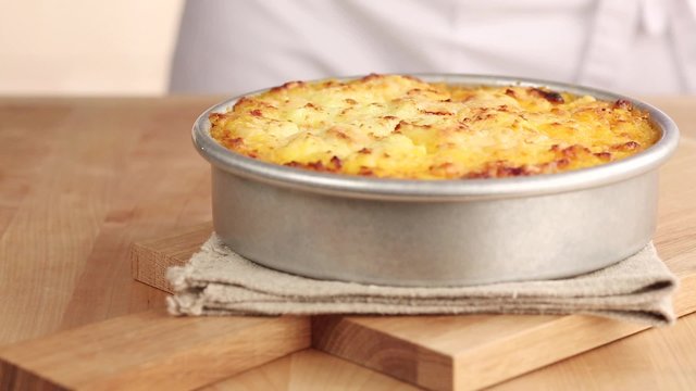 Freshly baked cottage pie