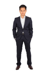 Handsome man doing different expressions in different sets of clothes: posing