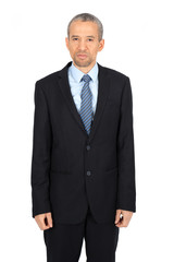 Handsome man doing different expressions in different sets of clothes: angry