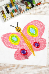 colorful drawing: happy butterfly
