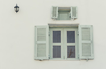 old wood window - soft focus with vintage film filter