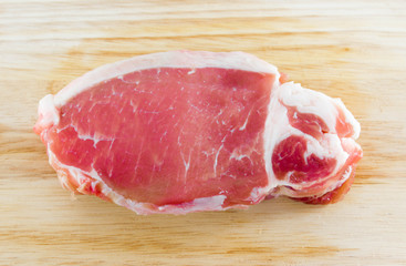 Pork meat on the block