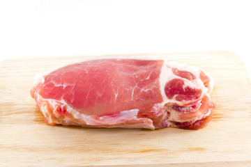 Pork meat on the block