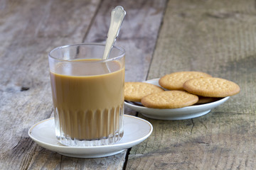 Coffee with milk and cookies