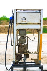 Old fuel dispenser without cover plate
