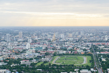 Bangkok Thailand,Jun 21st,2015:View of expressway and skyline aerial view from the high hotel roof floors.
