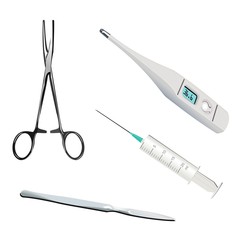 Illustration of collection medical tools