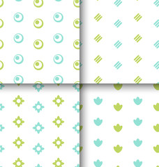 Set Seamless Pattern with Geometric Texture, Colorful Kid Patter