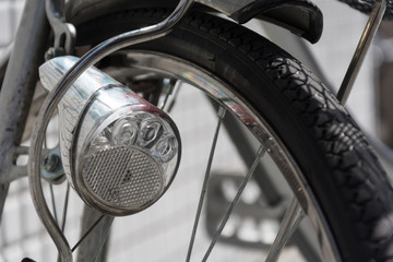 old dutch bicycle's rusted lamp