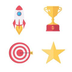 Success awards icons set. 