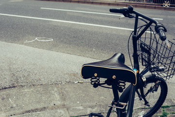 Fototapeta na wymiar bike seat - soft focus with vintage film filter