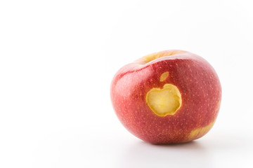apple shape on red apple