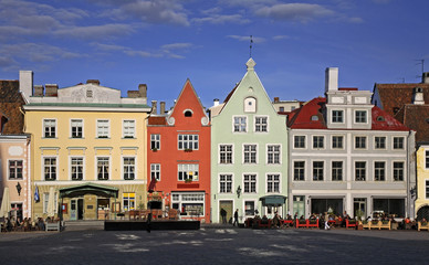 Naklejka na ściany i meble Town hall square in Tallinn. Estonia