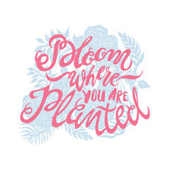 Bloom there are you planted metaphor inscription