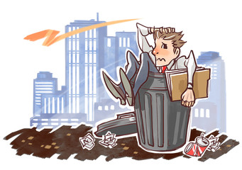 businessman,depletion of ideas and collapse of confidence