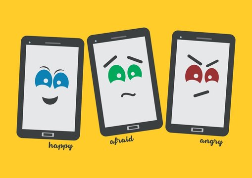 Smartphones com diferentes express&otilde;es