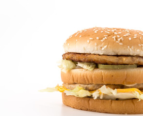 hamburgers on white background