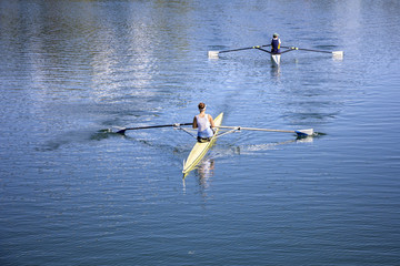 Two Young girls rowers