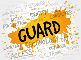 GUARD word cloud, security concept