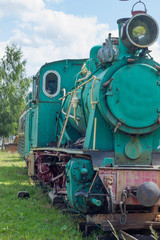 Naklejka premium Old steam powered railway train.