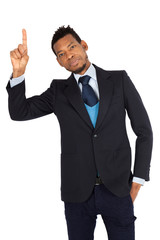 Handsome man doing different expressions in different sets of clothes: want to speak