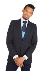 Handsome man doing different expressions in different sets of clothes: love