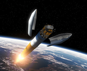 Crew Exploration Vehicle Orbiting Earth © 3dsculptor