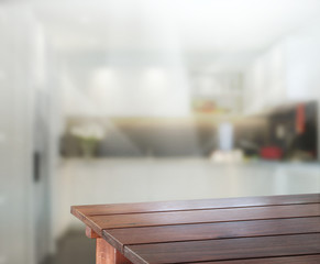 Table Top And Blur Interior Background