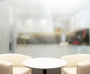 Table Top And Blur Interior Background
