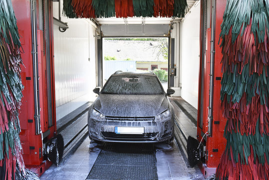 Car in a car wash