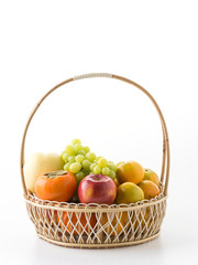 mix fruits on white background