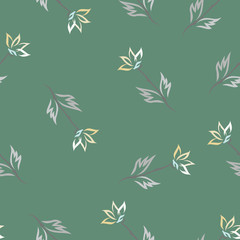 Fototapeta premium Seamless pattern with soft, delicate flowers on a pastel, marsh background