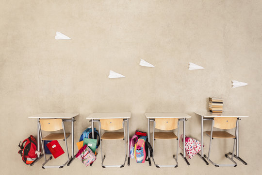 Paper planes in class room