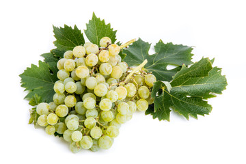 Grappolo d’uva bianca isolato su sfondo bianco