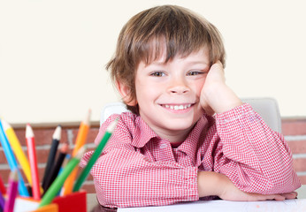 scholastic boy smiling close up