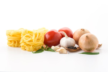 dry pasta spaghetti with ingredient