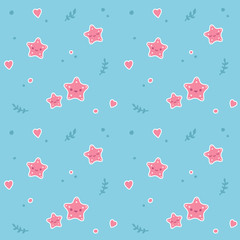 Starfish seamless pattern
