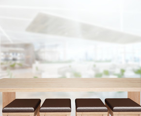 Table Top And Blur Interior of Background