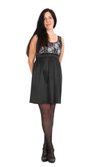 Beautiful woman doing different expressions in different sets of clothes: posing