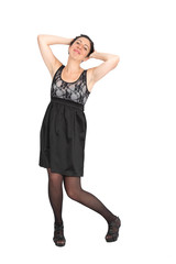 Fototapeta premium Beautiful woman doing different expressions in different sets of clothes: posing