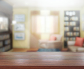 Table Top And Blur Interior Background