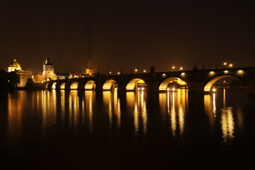 Fototapeta na wymiar Charles bridge at night 
