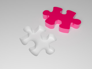 Jigsaw Puzzle part  -Pink