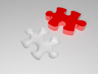 Obraz premium Jigsaw Puzzle part -Red